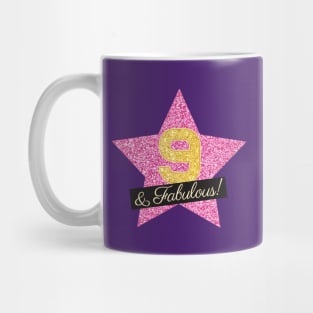 9th Birthday Gifts Women Fabulous - Pink Gold Mug